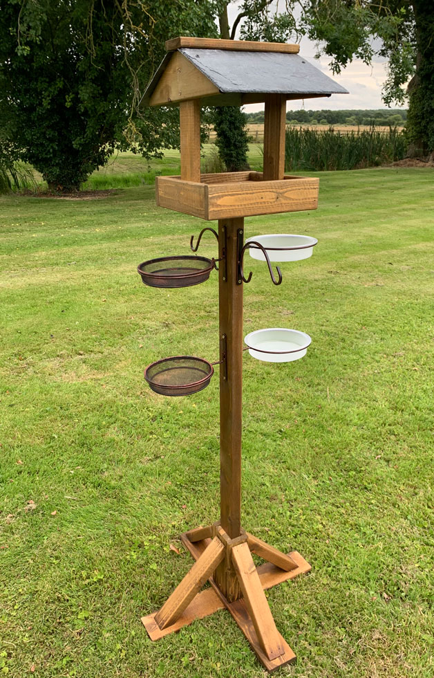 Heavy Duty Tall Wooden Bird Table Feeding Station 160cm