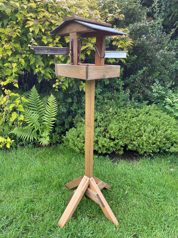 Wooden Bird Table with Feeding Station Kit