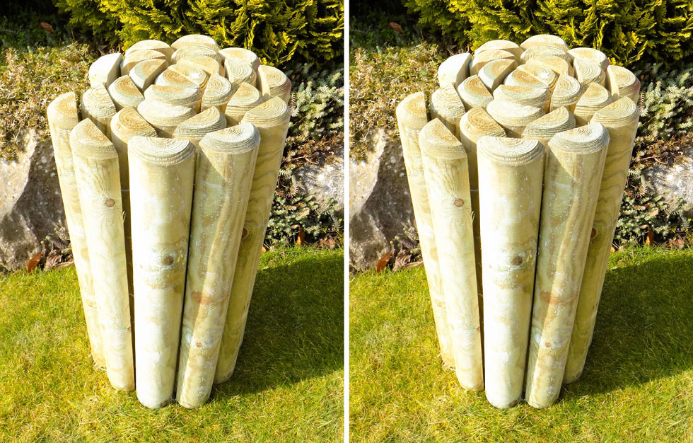 Wood Garden Bed Flexible Log Roll Edging Lawn 50cm High Pack Of 2