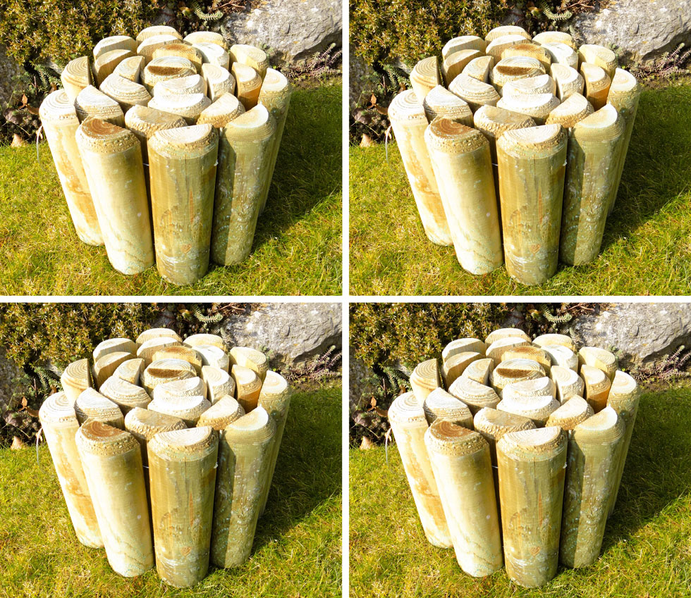 Wooden Log Rolls Lawn Grass Border Edging 20cm High Pack of 4