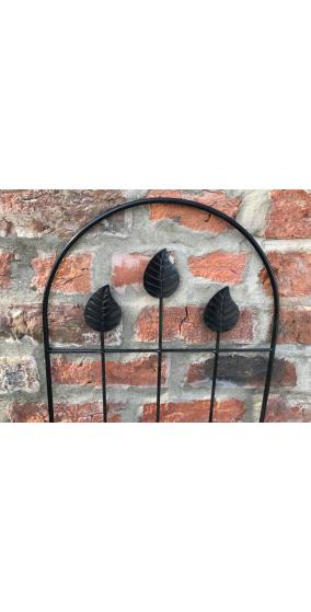 Curved Top Leaf Design Black Garden Trellis Panel - UK Garden Products