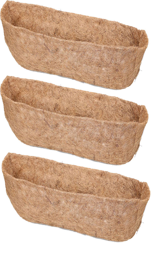 Coco Plant Flower Liners Wall Trough 60cm Set of 3