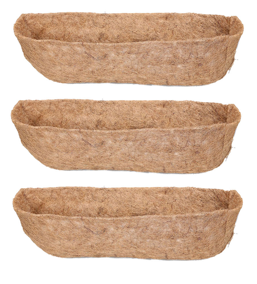 Coco Planter Flower Liners Wall Box Trough 75cm Set of 3