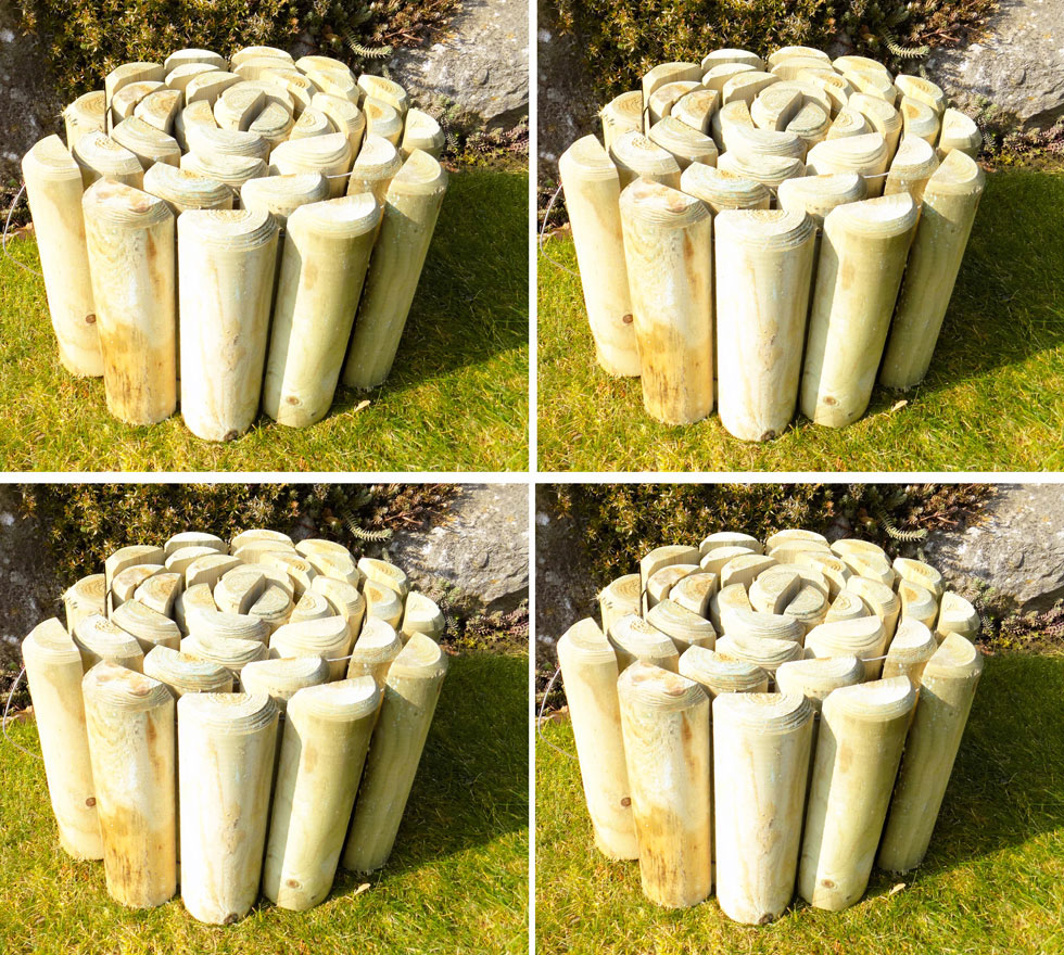 Gardening Wood Grass Log Roll Edging High 20cm Length 240cm Pack Of 4